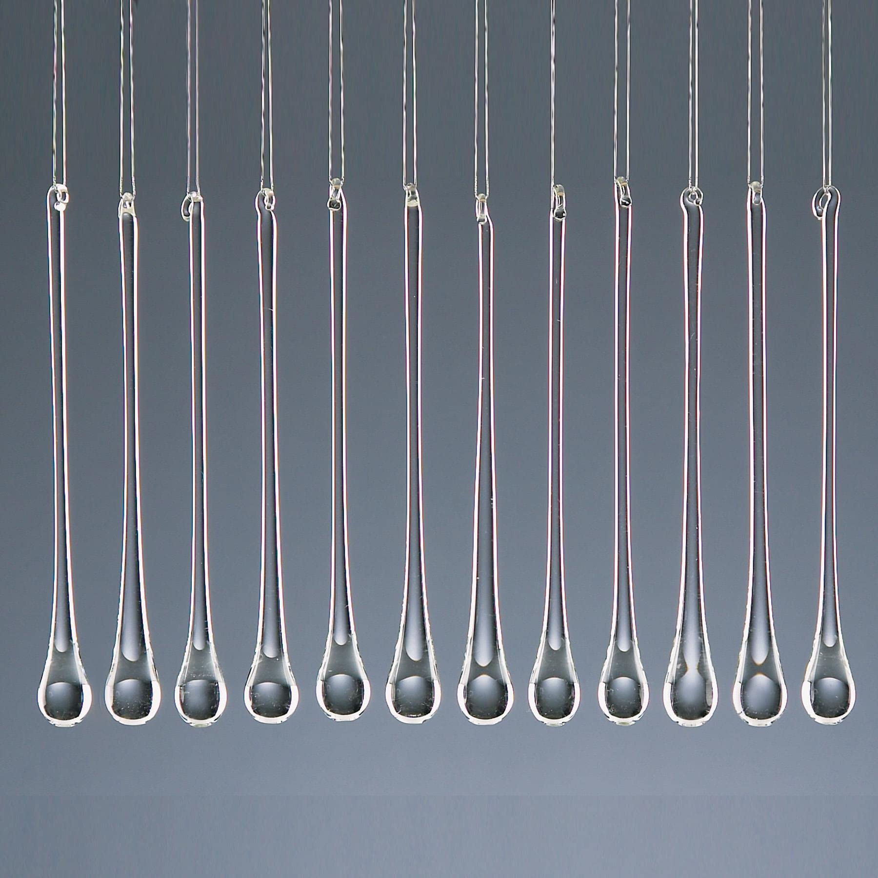 Christmas Tree Decoration 12 Pack Glass Plain Water Drops 7627