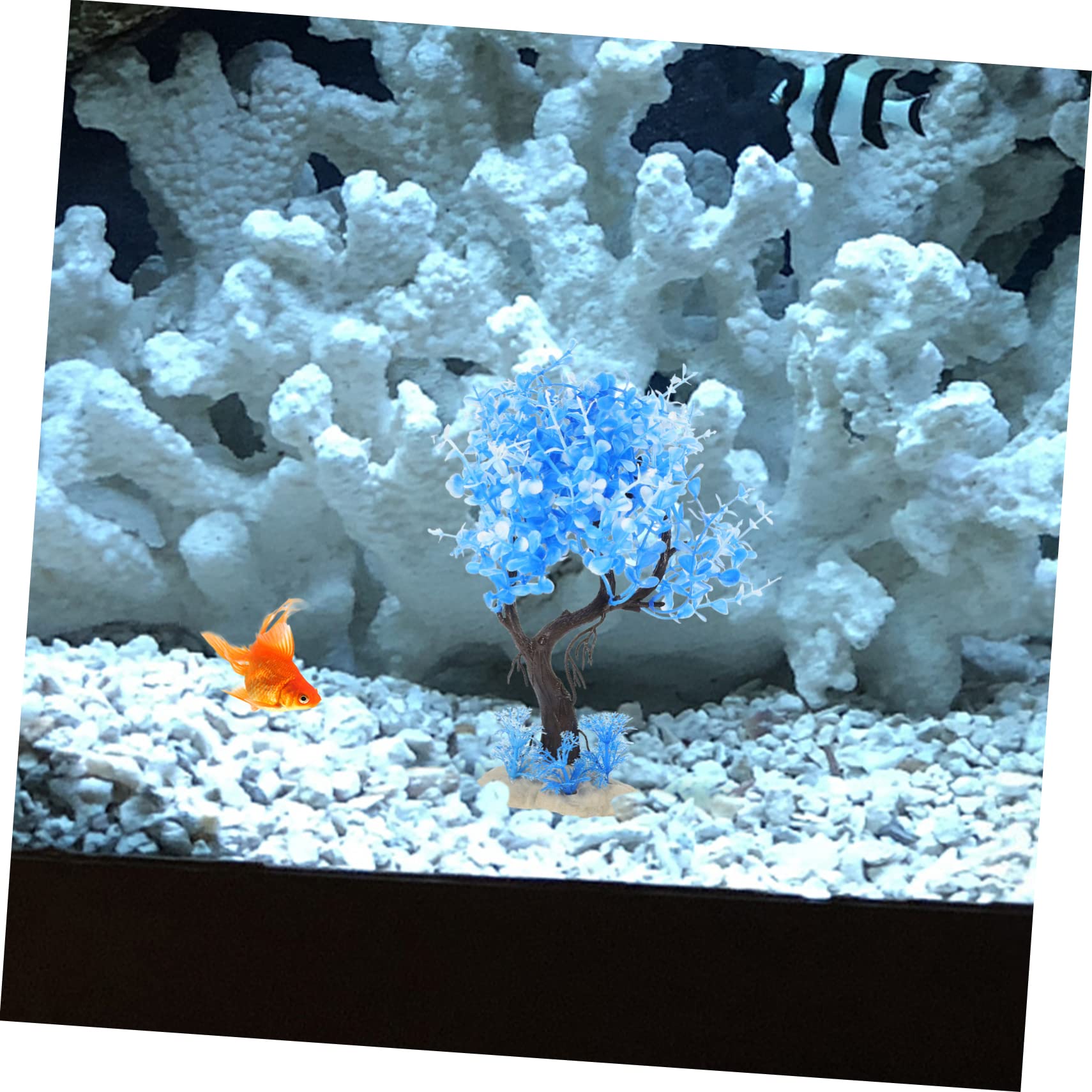Artificial Plastic Tree For Fish Tank OATIPHO Aquarium Decor Tree With ...