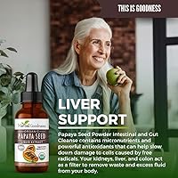 Vista 5 de Herbal Goodness Papaya Seeds Digestive Enzymes 1oz -Organic Papaya Seed Extract for Gut & Digestive Health Detox Cleanse Support, Non GMO