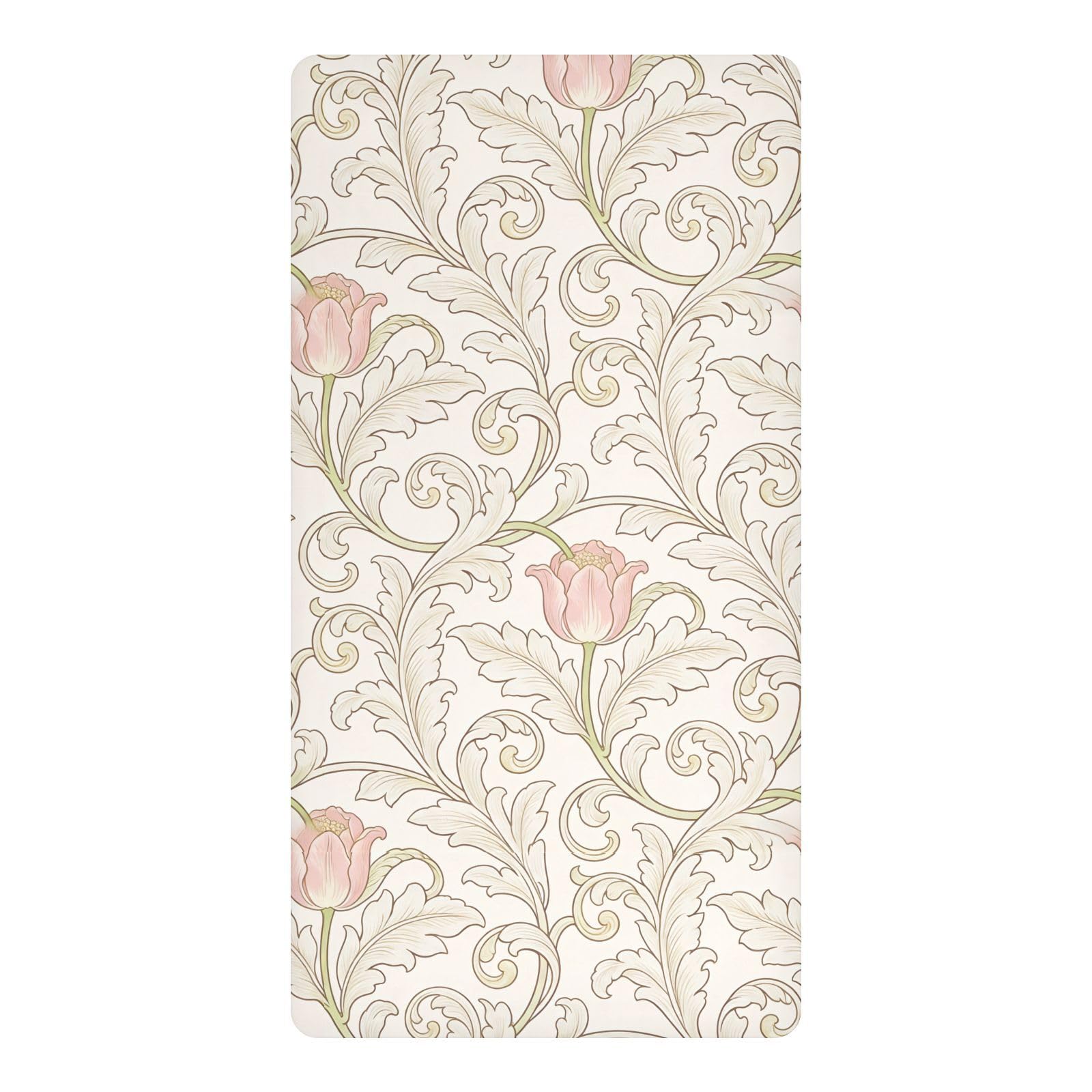 Drap de berceau imperméable tulipes roses pour envelopper bébé de douceur