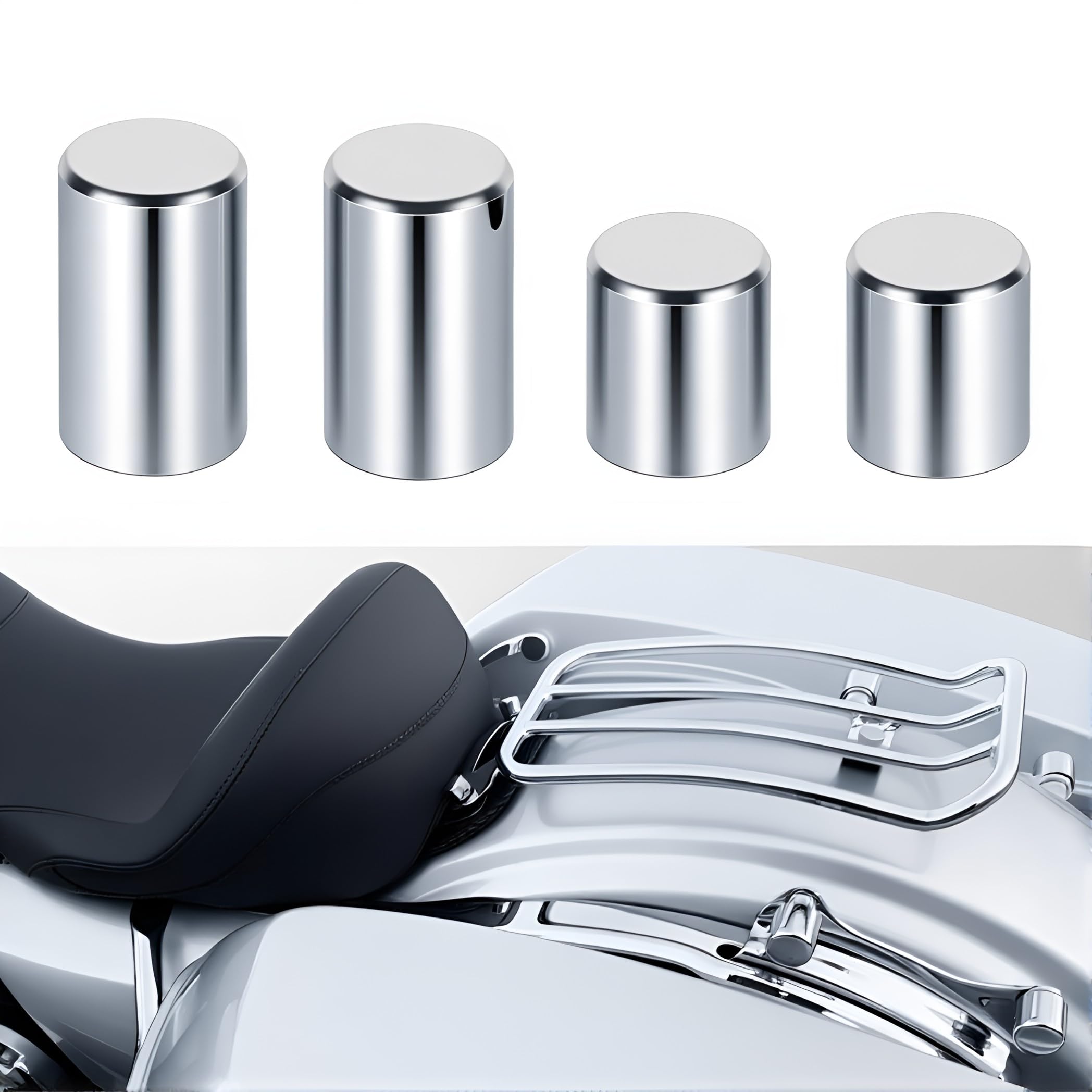 H-D - Kit di copertura per portapacchi Sissy Bar a sgancio rapido, adatto per Harley Touring FLSTC FXSTSB FXSTS FXSTC FLSTF FXST FXSTB FLSTN 1984-2023 (cromato #2+2C)