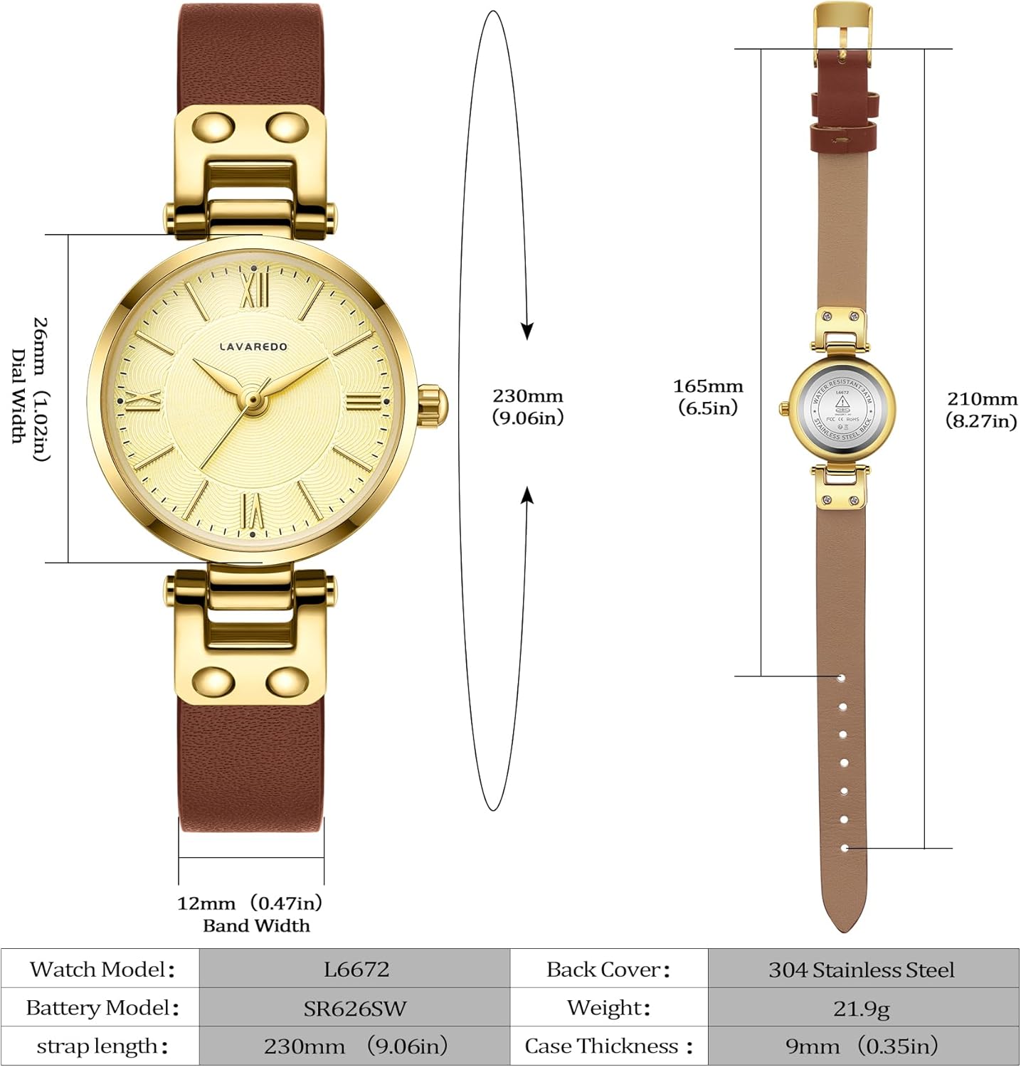 BEN NEVIS Watches for Women Elegant Classic Small Gold Leather Watch Easy Reader Women's Wrist Watches - Image 4