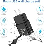 Adaptive Fast Charger Kit Compatible with Samsung Galaxy S7/S7 Edge S6 /S6 Edge/ Note5/4 S4/S3 S2 J7 J7V J5 J3 J3V J2/G3 G4 K20/ Moto E4 E5, USB Wall Charger and 5FT Micro USB Cable (2 Pack, Black)
