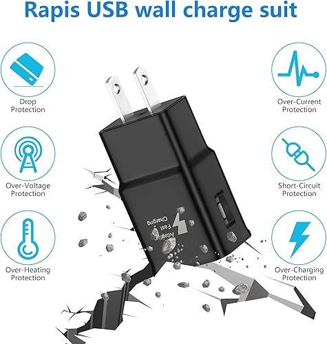 Miniatura 8 de Kit de cargador rápido adaptable compatible con Samsung Galaxy S7S7 Edge S6S6 EdgeNote54 S4S3 S2 J7 J7V J5 J3V J3V J2G3 G4 K20Moto E4 E5, cargador
