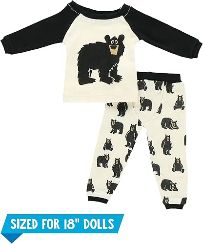 Miniatura 3 de Lazy One Pijamas a juego para muñecas y niños, accesorios de muñeca americana de 18 pulgadas, conjunto de pijama a juego para muñecas