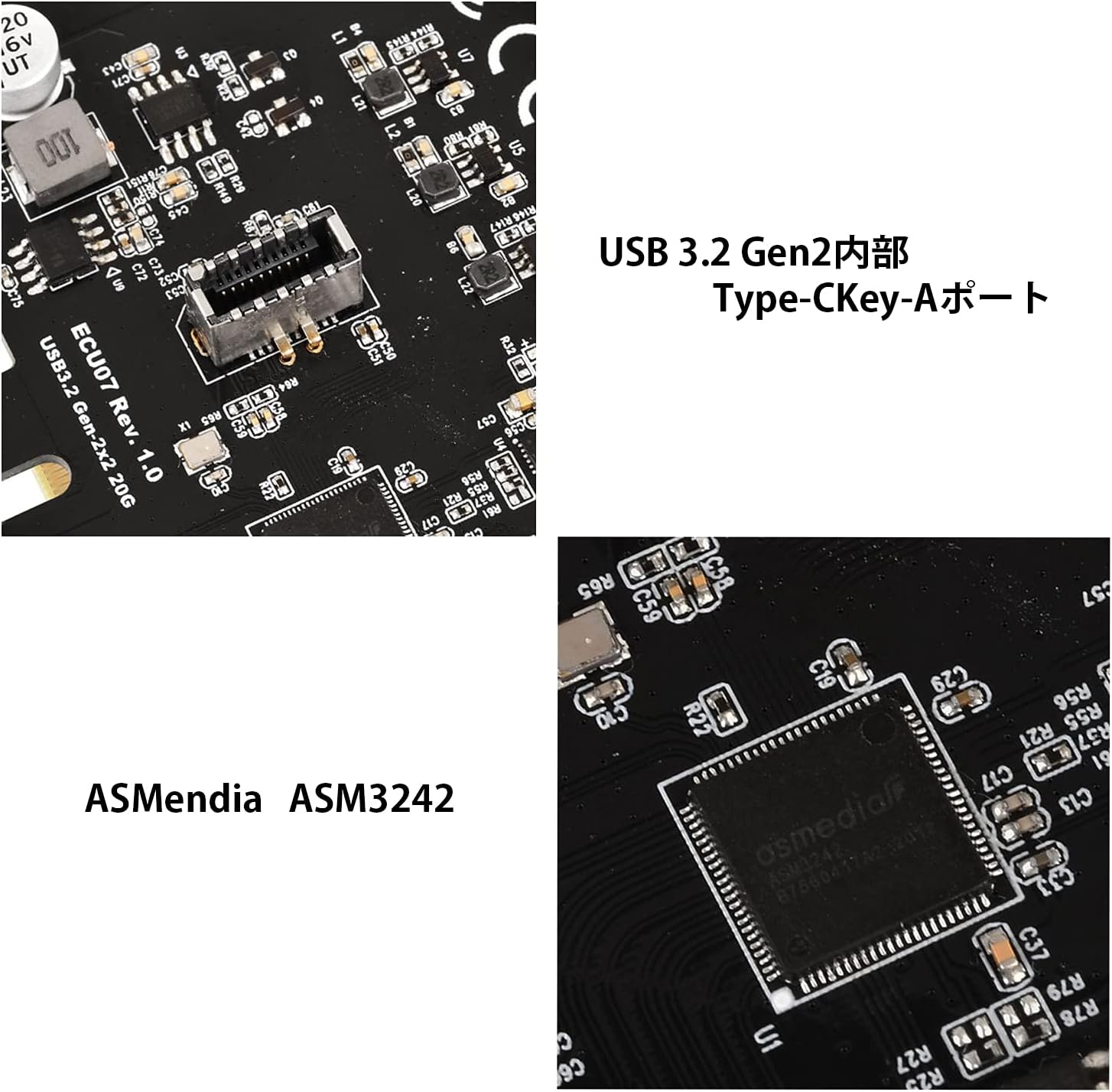 Silver Stone ECU07 SuperSpeed 20Gbps / USB 3.2 Gen 2x2 Internal Type-C Key-A PCIe Host Card SST-ECU07