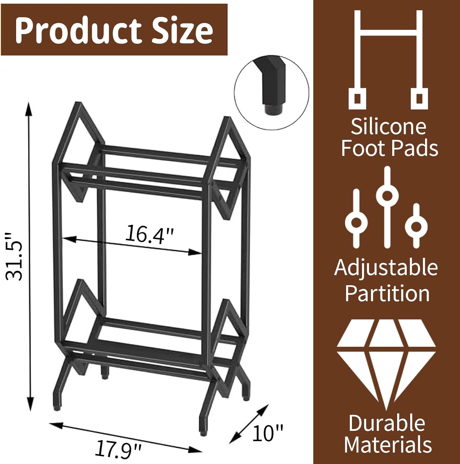 JUSTHERE 2-Tier Vinyl Record Storage With Dividers, 200 LP Albums Storage Rack, Retro Style Steel Record Shelf Display Stand Vinyl Record Holder For Book, Magazine, Files, Matte Black