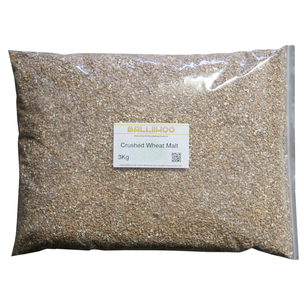 Balliihoo Homebrew Grain Balliihoo 3Kg Pack Of Crushed Wheat Malt