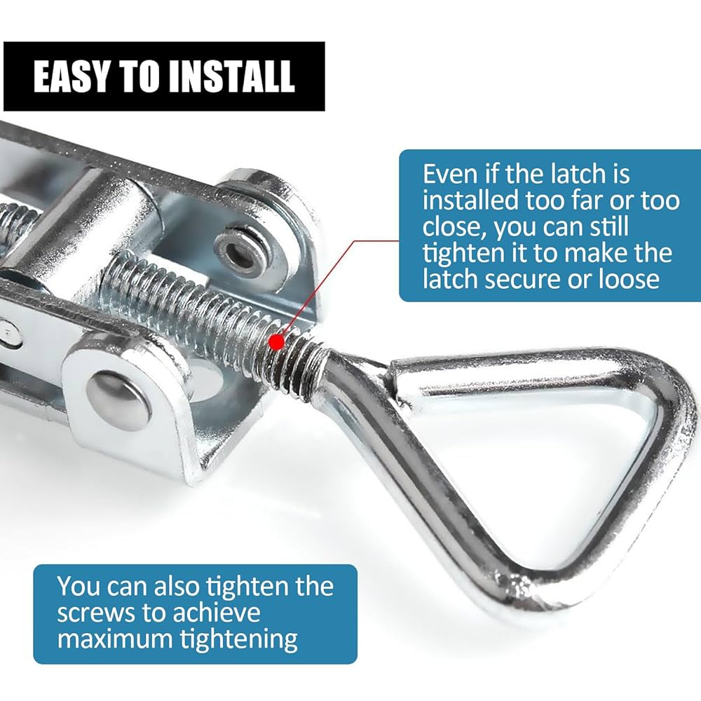 Uxcell 6 Pack Adjustable Toggle Clamp, Metal Pull Latch Clamp, 4002 Style Quick Release Pull Latch Toggle Clamp, For Cabinet Door Case Trunk, Black Not Included Screw