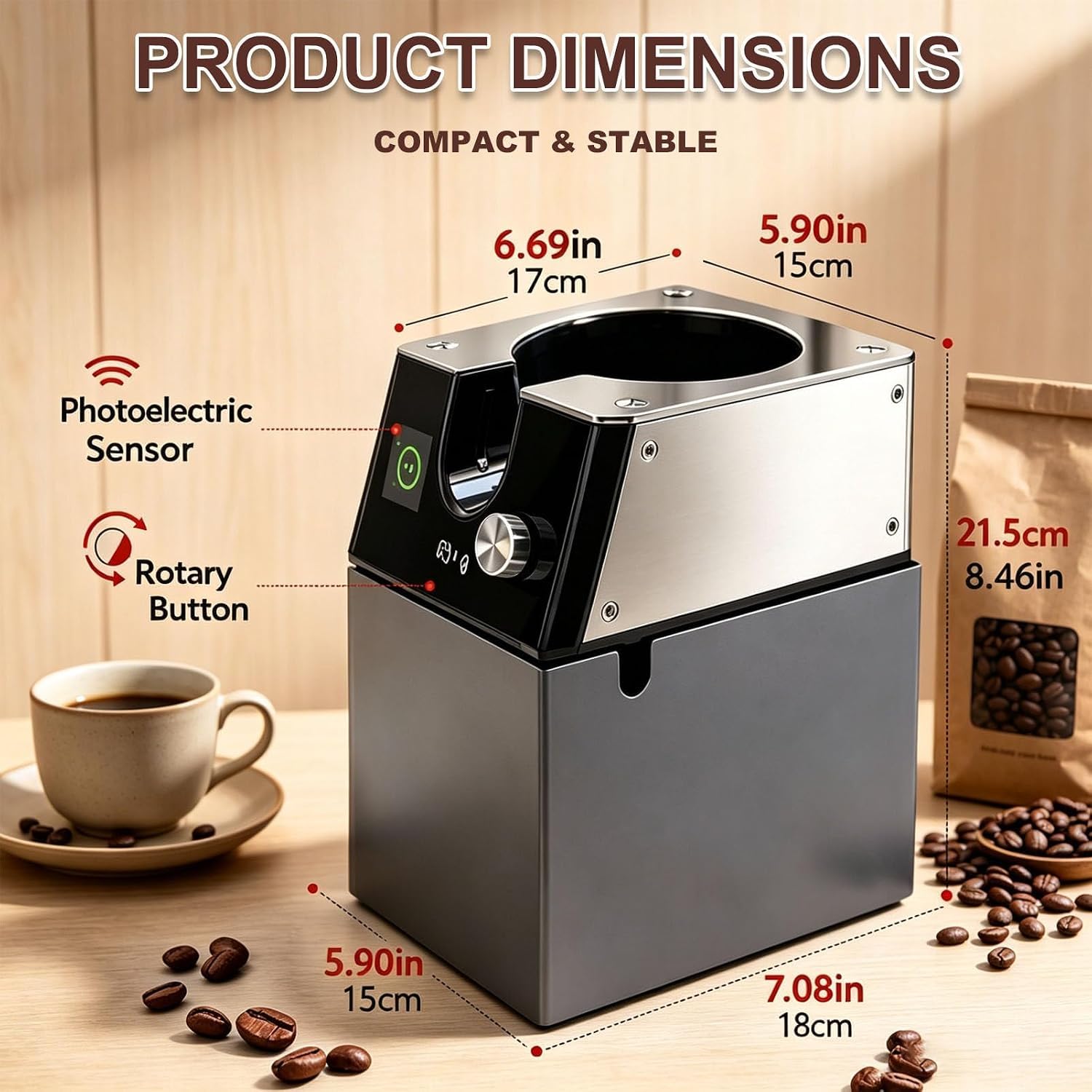 Macchina elettrica per la pulizia del portafiltro per caffè espresso da 220 V con funzione di raccolta fondi, rimozione automatica dei fondi di caffè per cestelli da 58 mm