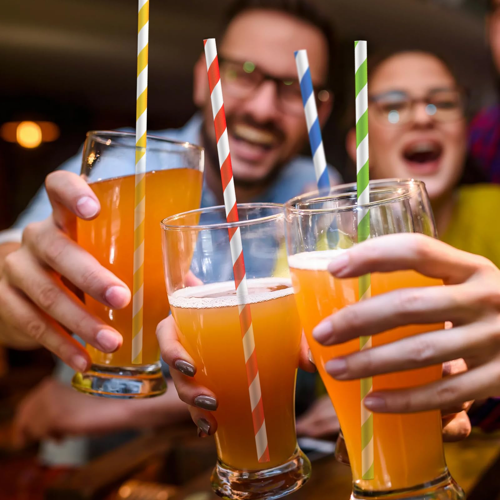 Image secondaire de Pailles en Papier Colorées Carehabi - 200 Pièces Éco-Responsables pour Fêtes et Événements