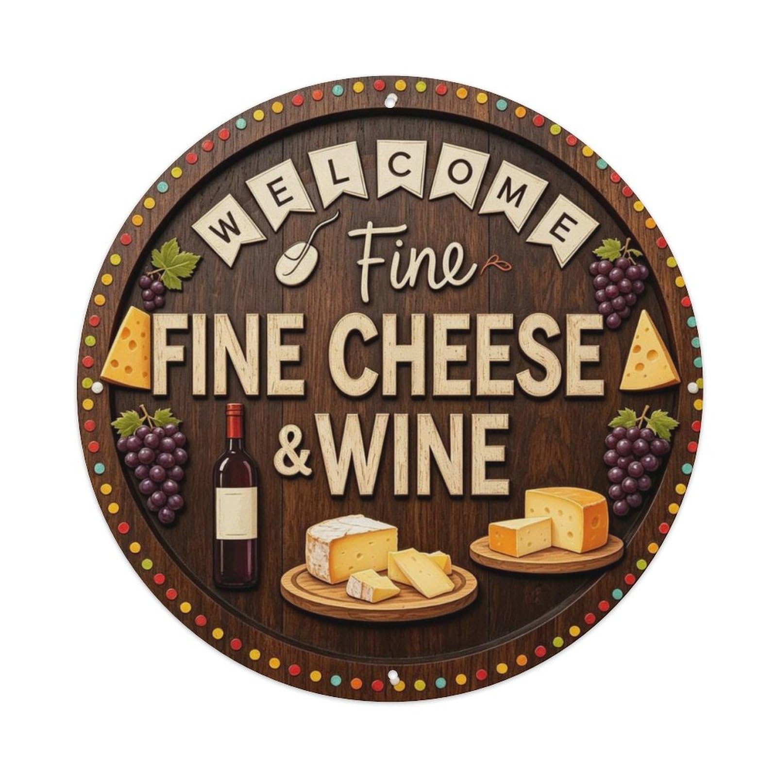 Cheese Cellar Fine Cheese & Wine Metal Tin Sign Plaque