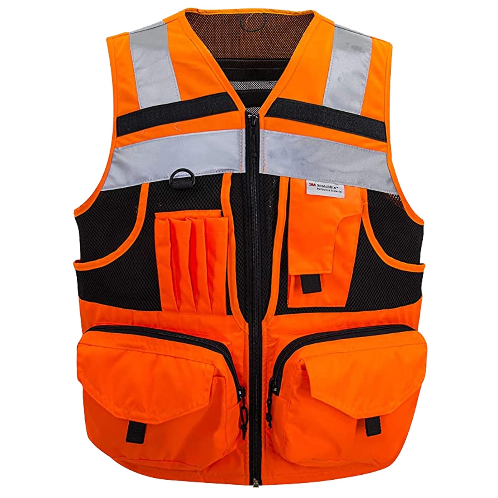3M Sicherheitsweste mit reflektierenden Streifen, hohe Sichtbarkeit, gelber Strick, 10 Taschen, helle Konstruktion, Arbeitskleidung für Männer und Frauen, M-7XL