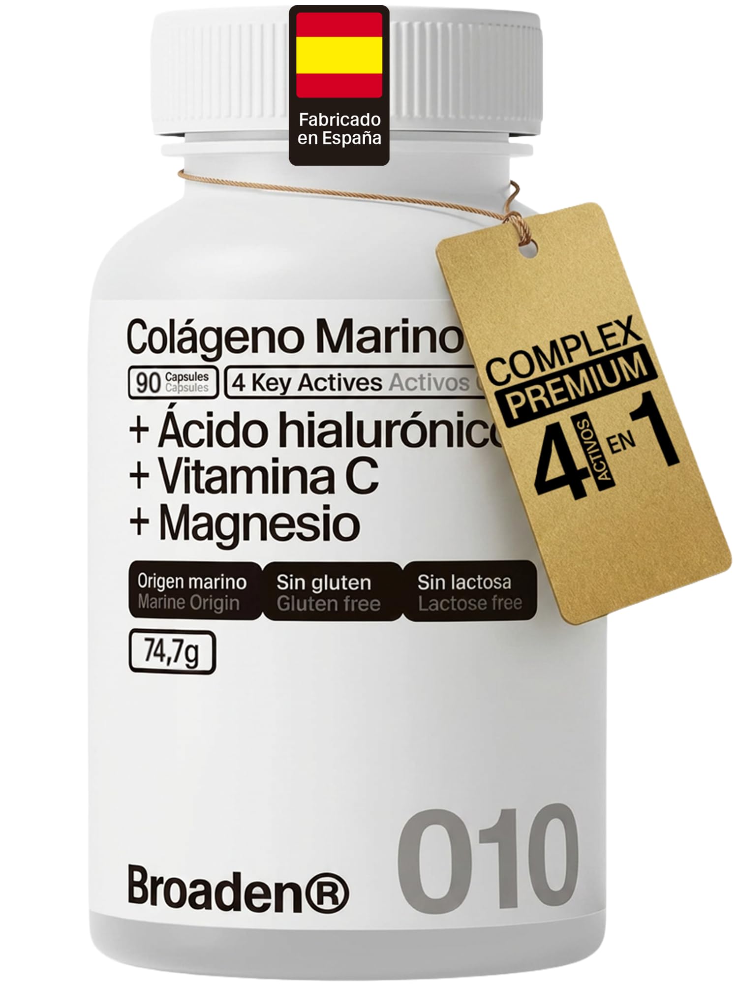 90 Cápsulas Colágeno Marino Hidrolizado COMPLEX con Ácido Hialurónico + Vitamina C + Magnesio (90 Cápsulas)