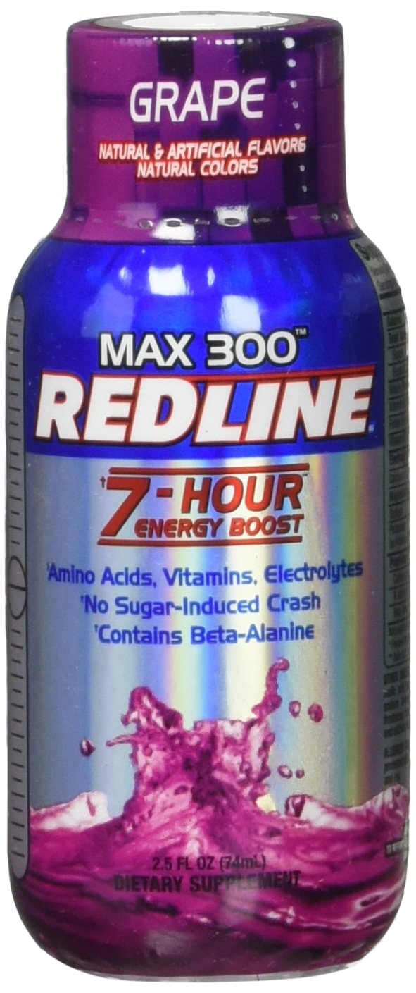 VPX Redline Power Rush 7-Hour Energy Max 300 Shot Supplement, Grape, 2.5 Ounce (Pack of 12)