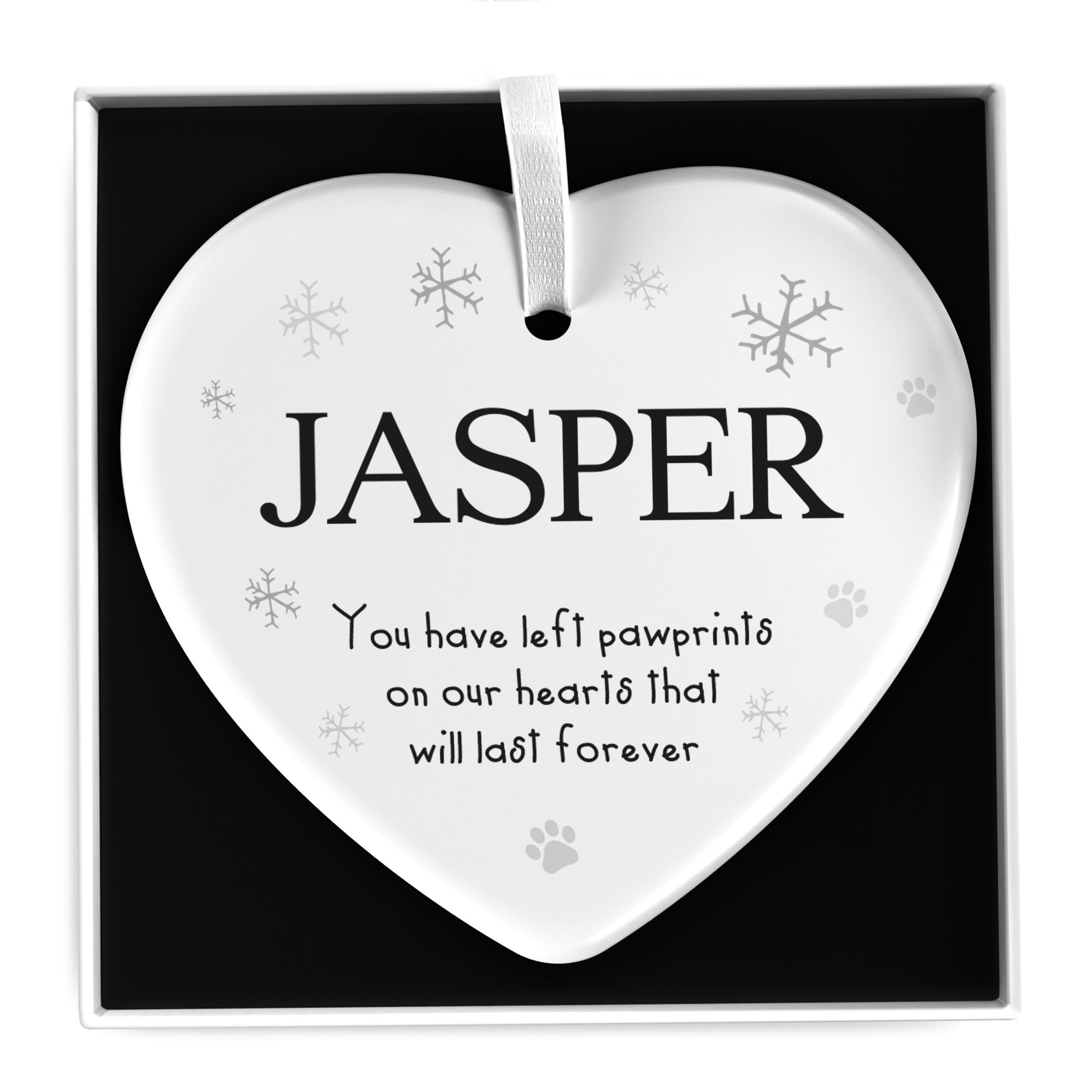 Personalised Dog Memory Christmas Bauble, Pet Puppy Memorial Xmas Decoration Gift, In Memory Of Cat Dog Pet Animal Ornament, With Gift Box