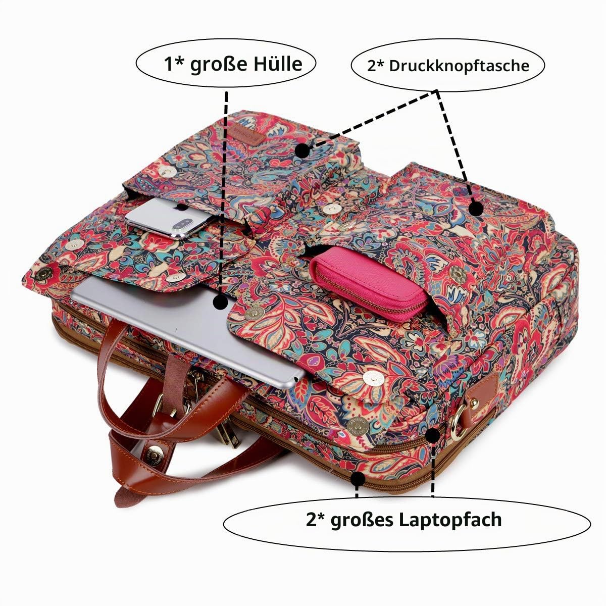 Baosha Frauen Laptoptasche 17 Zoll Aktentasche Damen Schultertaschen Arbeitstasche Businesstasche Multicompartment BC-07