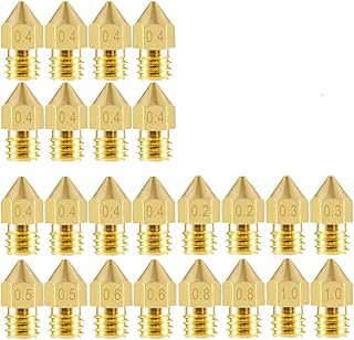 OPRIX 3D Printer Nozzles 24 PCS MK8 Extruder Nozzles 0.2mm 0.3mm 0.4mm 0.5mm 0.6mm 0.8mm 1.0mm Compatible With Makerbot Creality CR10 Ender 3 5