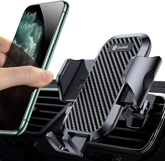 andobil [2023 Never Drop & Won't Break Car Phone Holder Mount, Anti-Shake Air Vent Car Phone Holder Metal Clip Mobile Phone Holder for Car Compatible with iPhone 14 13 Pro Max 12 11 Samsung S22 S21
