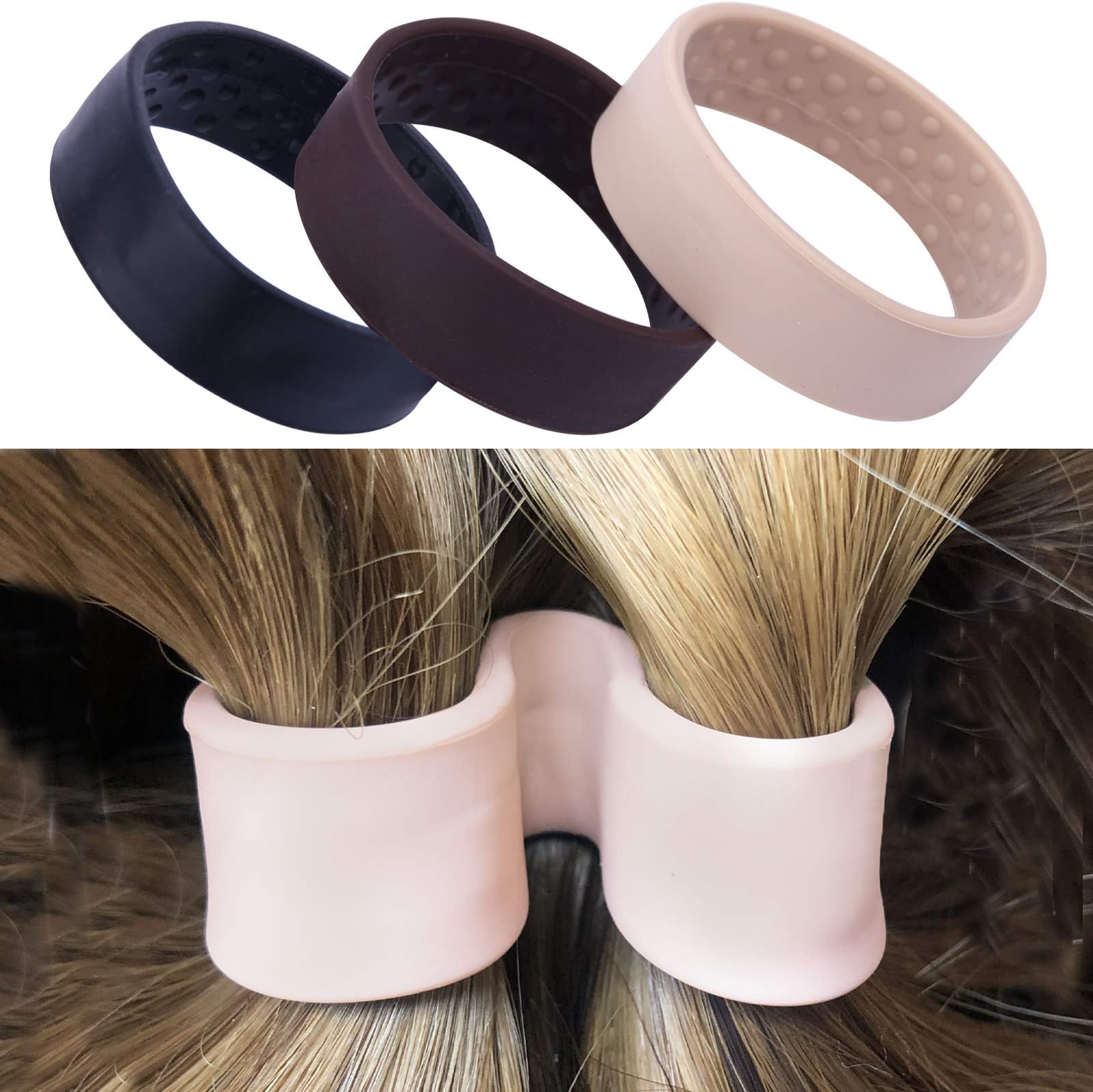 Candygirl Silicone Foldable Stationarity Hair Tie Multifunction Hair Bands For Women Girls Elastic Ponytail Holders Non Slip (Brown)