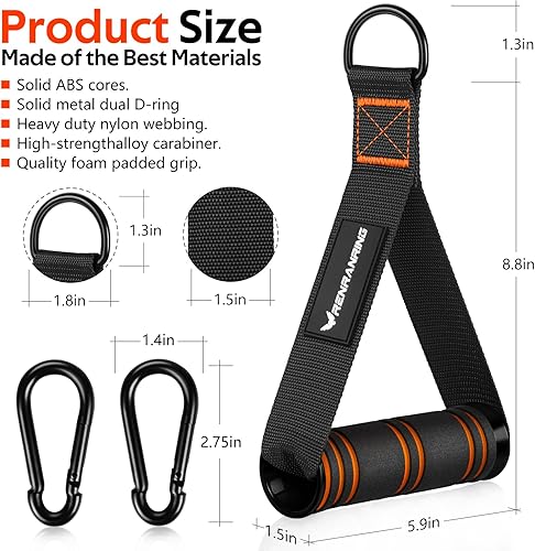 Miniatura 2 de RENRANRING Gym Exercise Handles, Replacement Handle Attachments for Cable Machine Pulleys, Resistance Band and Strength Trainer, Pull Down Workout
