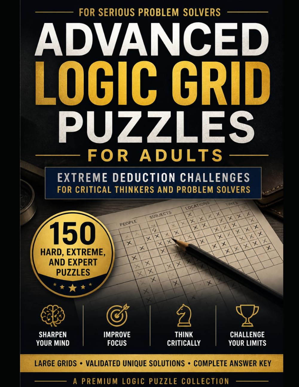 Extreme Deduction Challenges with 150 Hard, Expert & Genius-Level Brain Teasers: A Premium Collection of Logic Grid Puzzles for Critical Thinking, ... Large Grids, Unique Solutions, and Answer Key