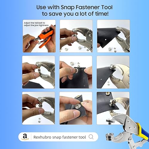 Miniatura 6 de Kit de broches de lona, broches de acero inoxidable de grado marino para cubierta de barco, kit de broches para cubierta de barco de 38 pulgadas,