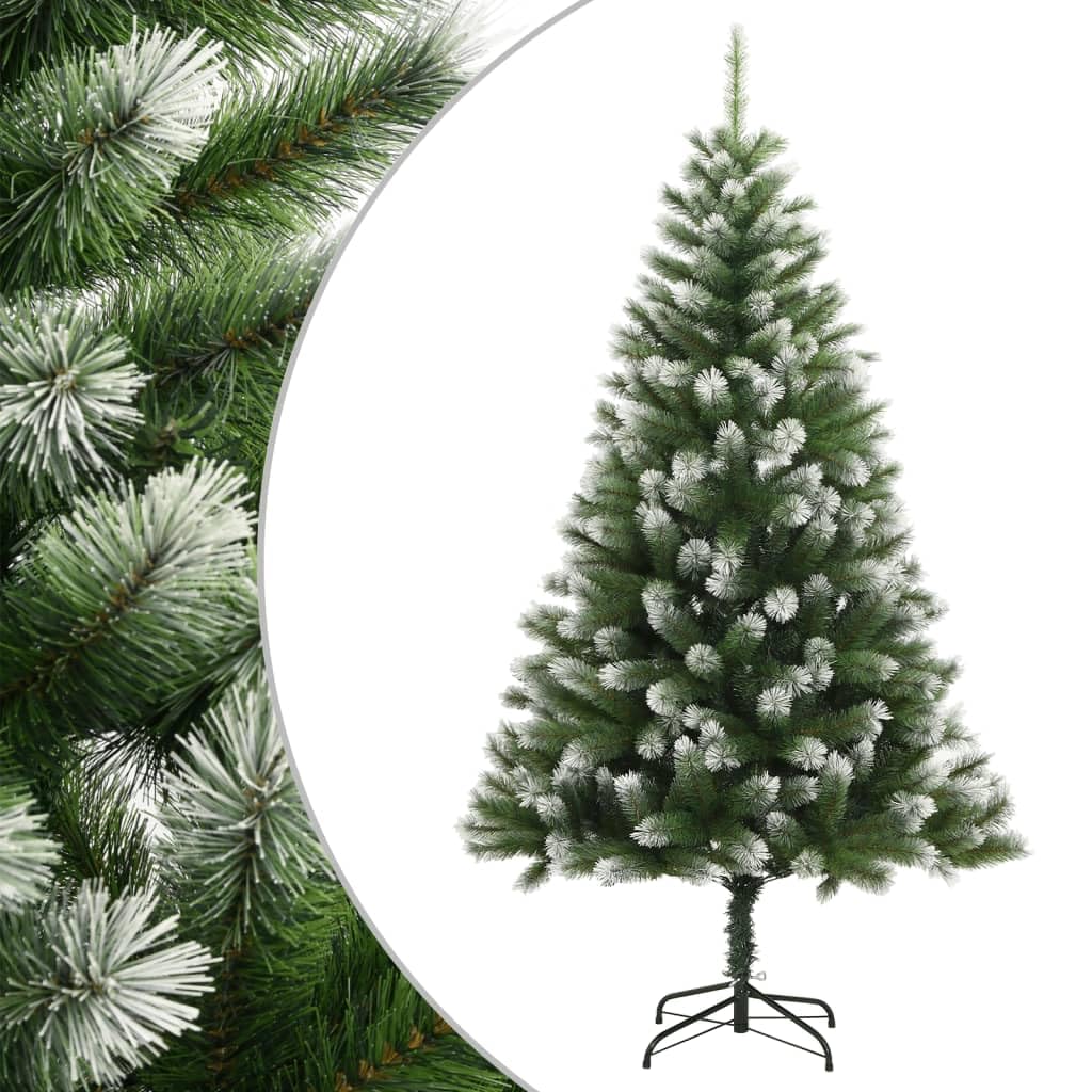 vidaXL Sztuczna choinka zawiasowa, ośnieżona, 210 cm