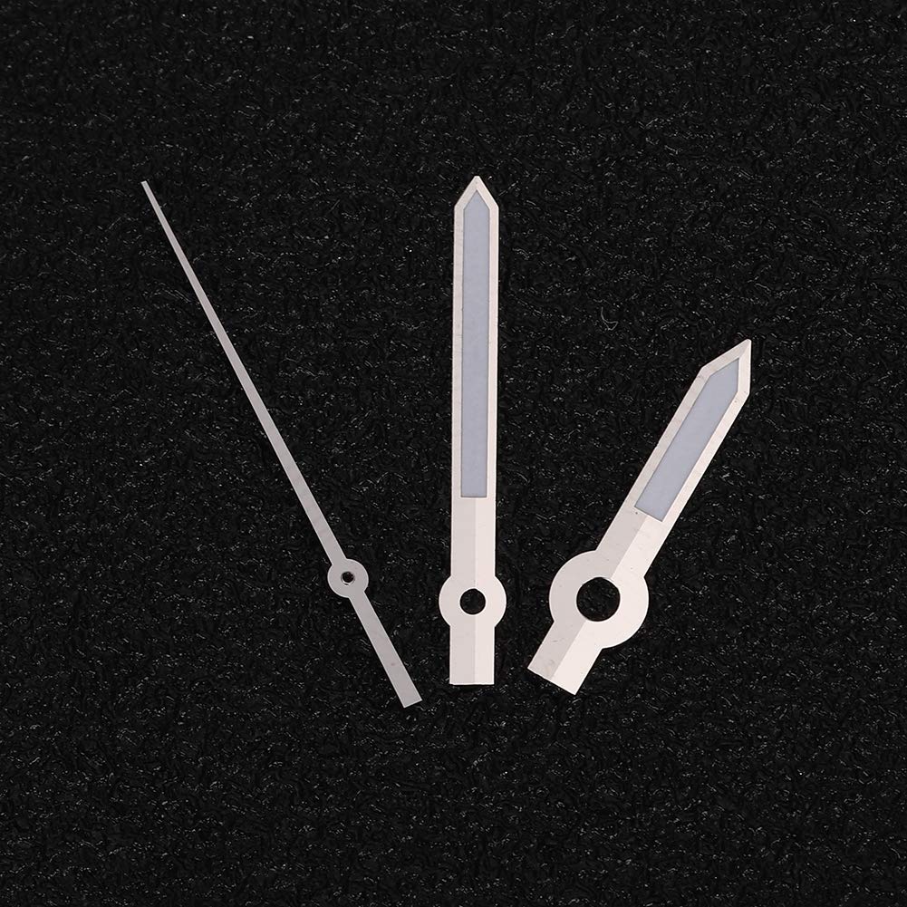 Manecilla del Reloj, Manecilla de Minutos de 0.6 Pulg. Aguja de Reloj de Pulsera de Manecilla de Hora de 0.4 Pulg. Metal de Segunda Mano de 0.6 Pulg. para Hombres para Movimiento ETA2836(Plata)