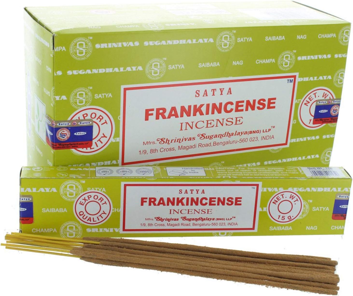 Satya Sai Baba Nag Champa - Frankincense Incense Stick Box - Pack Of 12 (15 Gram Each)