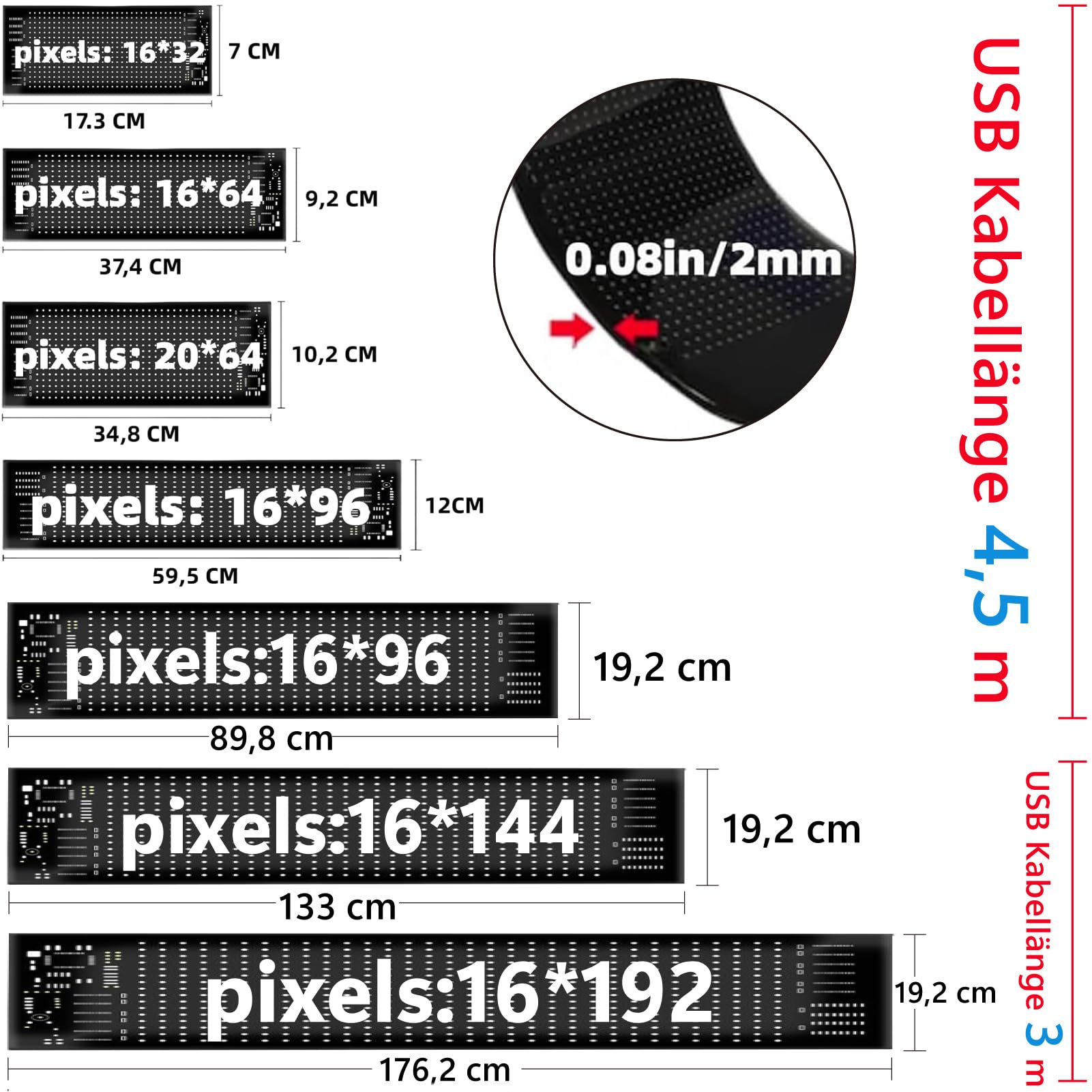Led Augen für Auto LKW Devil Eyes Teufelsaugen Display Matrix Panel USB | Leuchtaugen, Dynamic Soft Screen, Wasserdicht, Smart DIY, Programmierbare, Kfz Frontscheibe Heckscheibe Traktor, 1er, 2er set