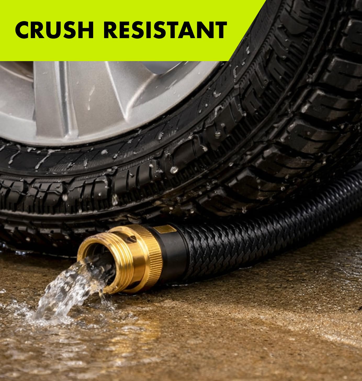 Flexible Garden Hose 50ft – Lightweight, Kink-Free Heavy Duty Water Hose – Abrasion Resistant All-Weather Garden Hose for Yard, Car, Outdoor Use — view 7