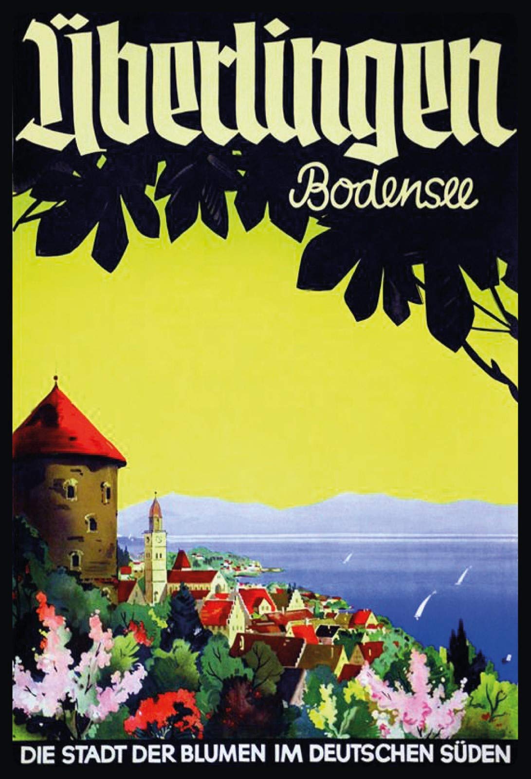 Blechschild Überlingen Bodensee Metallschild 20x30 Deko Tin-Plate Sign, 20x30 cm, Multicoloured