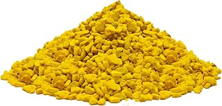 BMDP - Piedra Coloreada Decorativa - Piedras Acuario – Piedras Decorativas - Gravilla para Plantas Y Macetas – Pecera – Terrario Plantas – Decoracion Jardin Exterior -Grano 6-9 mm (5, Amarillo)