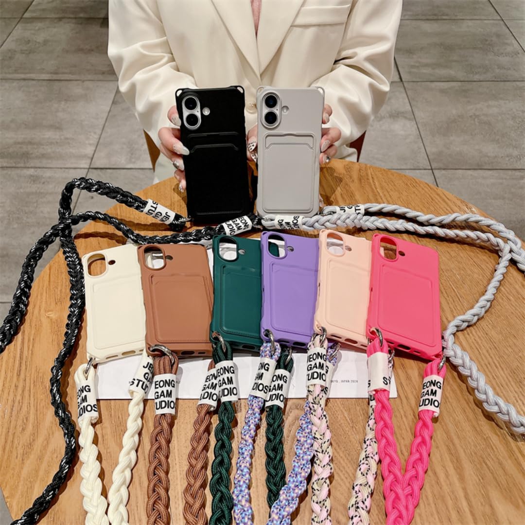Do iPhone'a 14 Pro, naszyjnika typu crossbody, smyczy, etui na telefon, silikonowej, miękkiej TPU, tylnej obudowy (do iPhone'a 14 Pro/różowej)