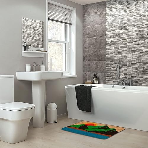 Miniatura 7 de Paisaje, paisaje de montaña, decoración de puerta delantera, decoración de primavera, tapete de pintura de paisaje, decoración de granja, decoración