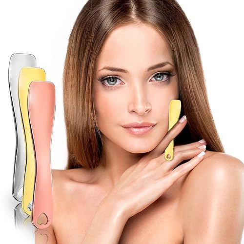 Miniatura 7 de 3 piezas de cuchara cosmética de metal para el cuidado de la piel, espátula aplicadora de palo, mini cuchara, cuidado de la piel, mascarilla facial