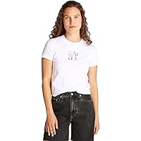 Calvin Klein Donna T-Shirt Maniche Corte Front Photo Graphic Baby Tee con Scollo Rotondo
