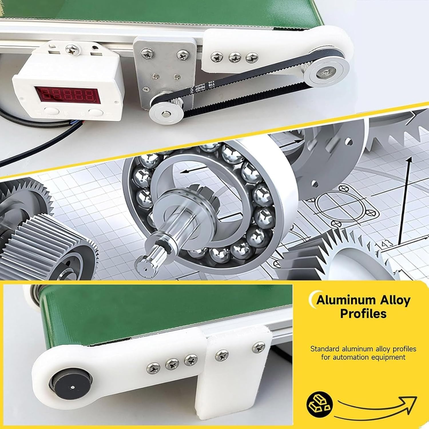 Mini Nastro Trasportatore con Contatore, Nastro Trasportatore per Trasporto Industriale, Nastro Trasportatore Antistatico per L'industria Elettrica Automatica,10 * 70cm