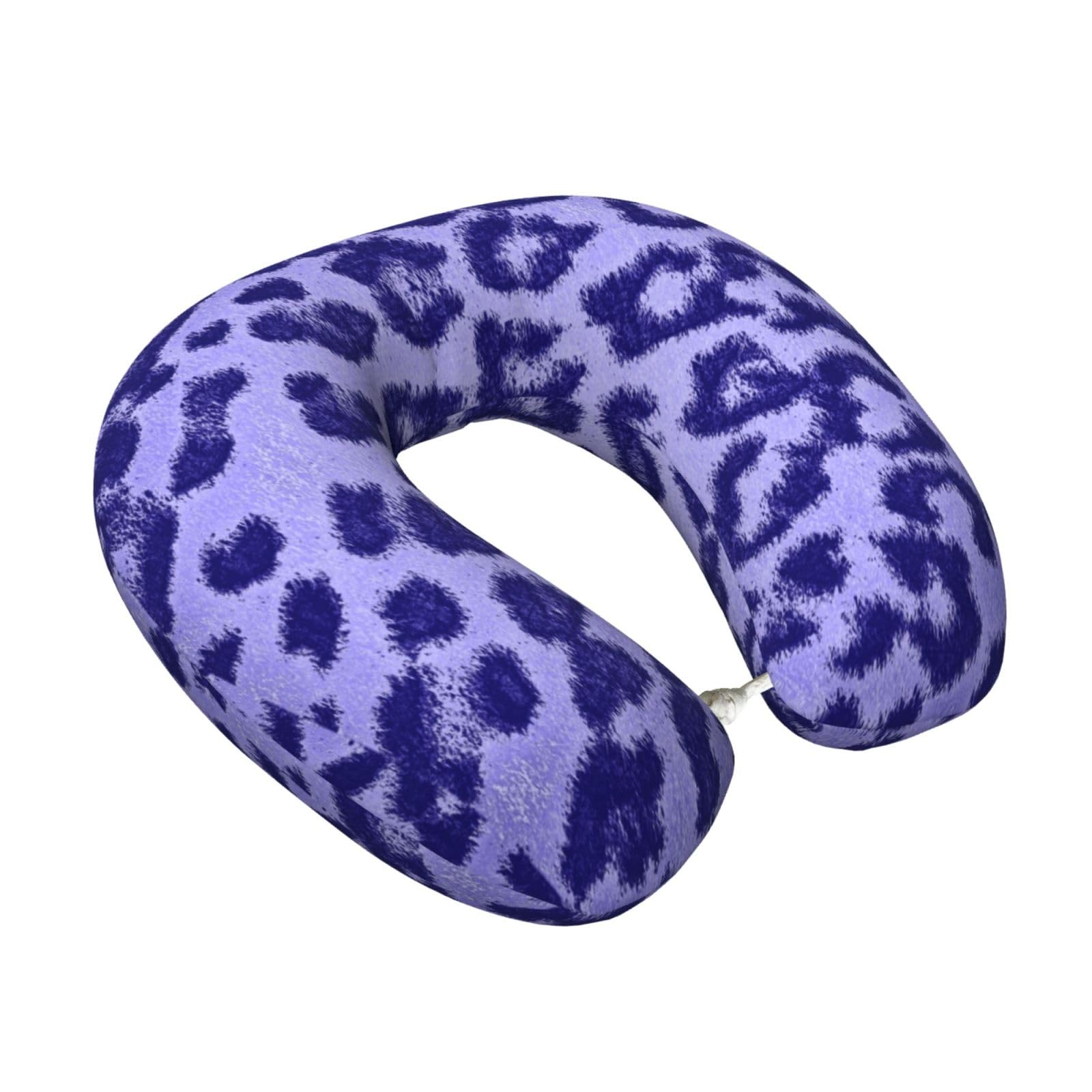 LKYMOH Purple Leopard Print Skin Fur, Travel Neck Pillow U-Shaped Memory Neck Support Soft Comfortable With Washable Cover For Airplane Car Traveling and Office