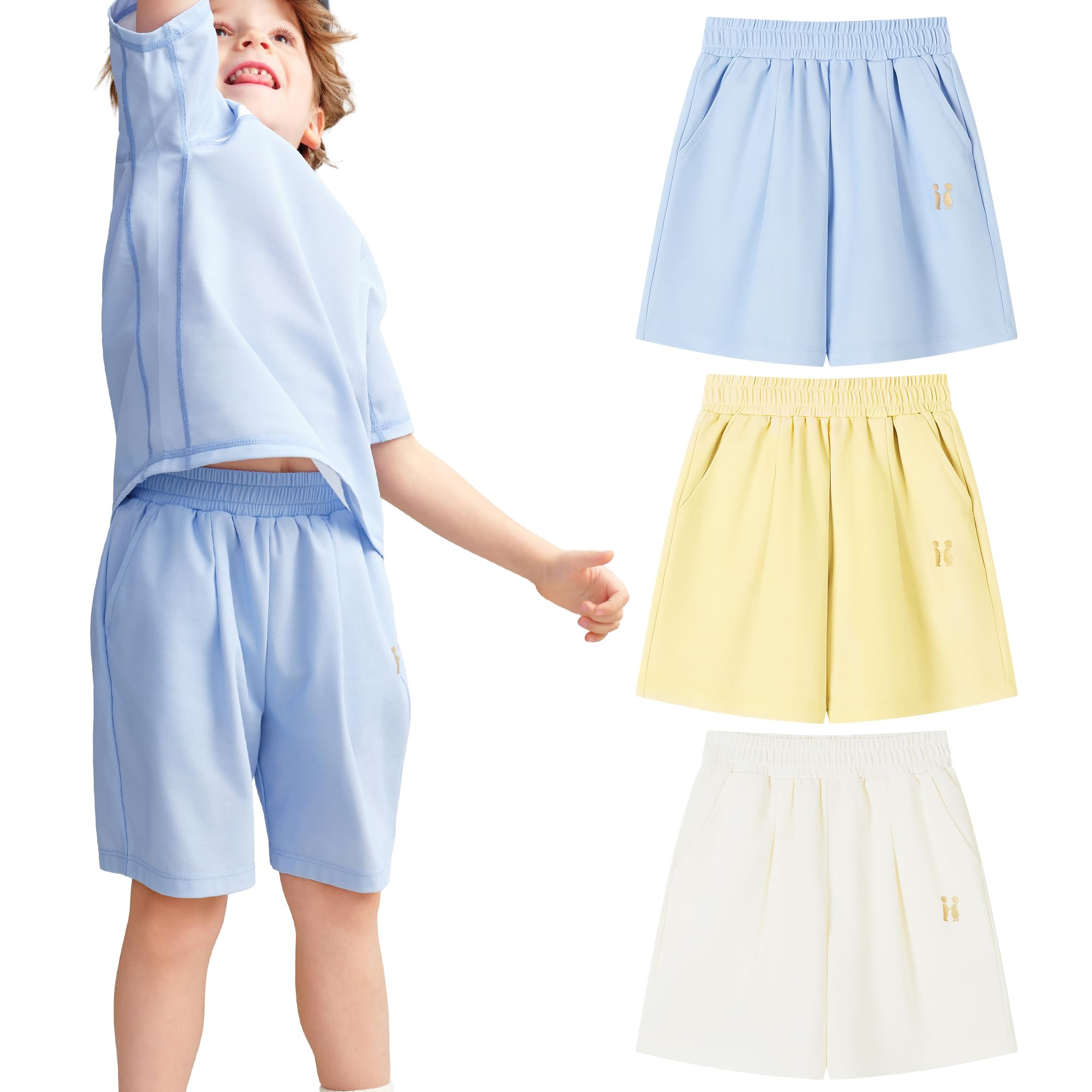i-baby Confezione da 3 pantaloncini per neonati, in maglia, con 87% nylon e 13% elastan, comodi vestiti per bambini