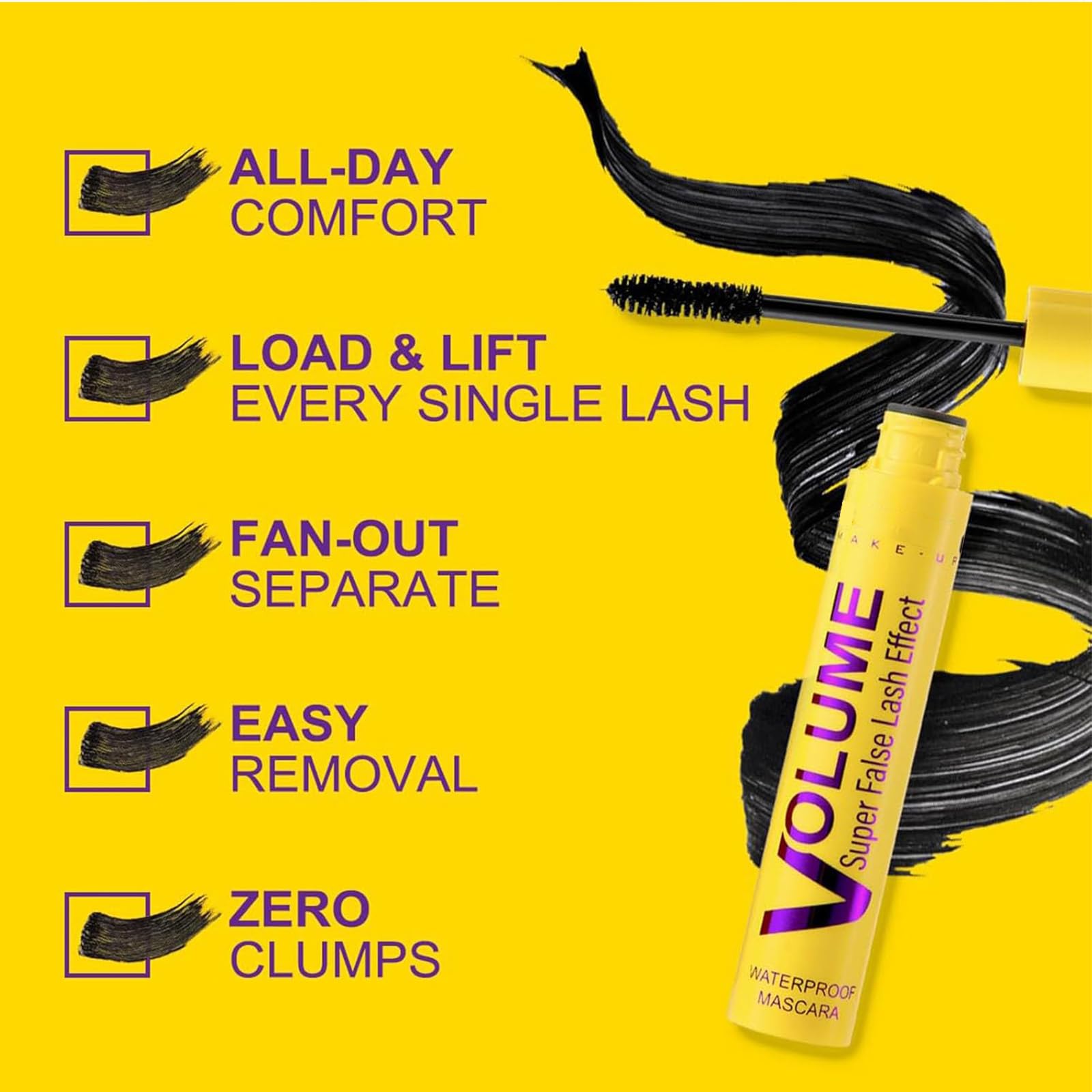 Bubble Mascara Volume and Length Formula for Bold, Waterproof Long-Lasting Mascara Clump-Proof Enhances the Natural Look, can be Layered to Boost Curl (2)