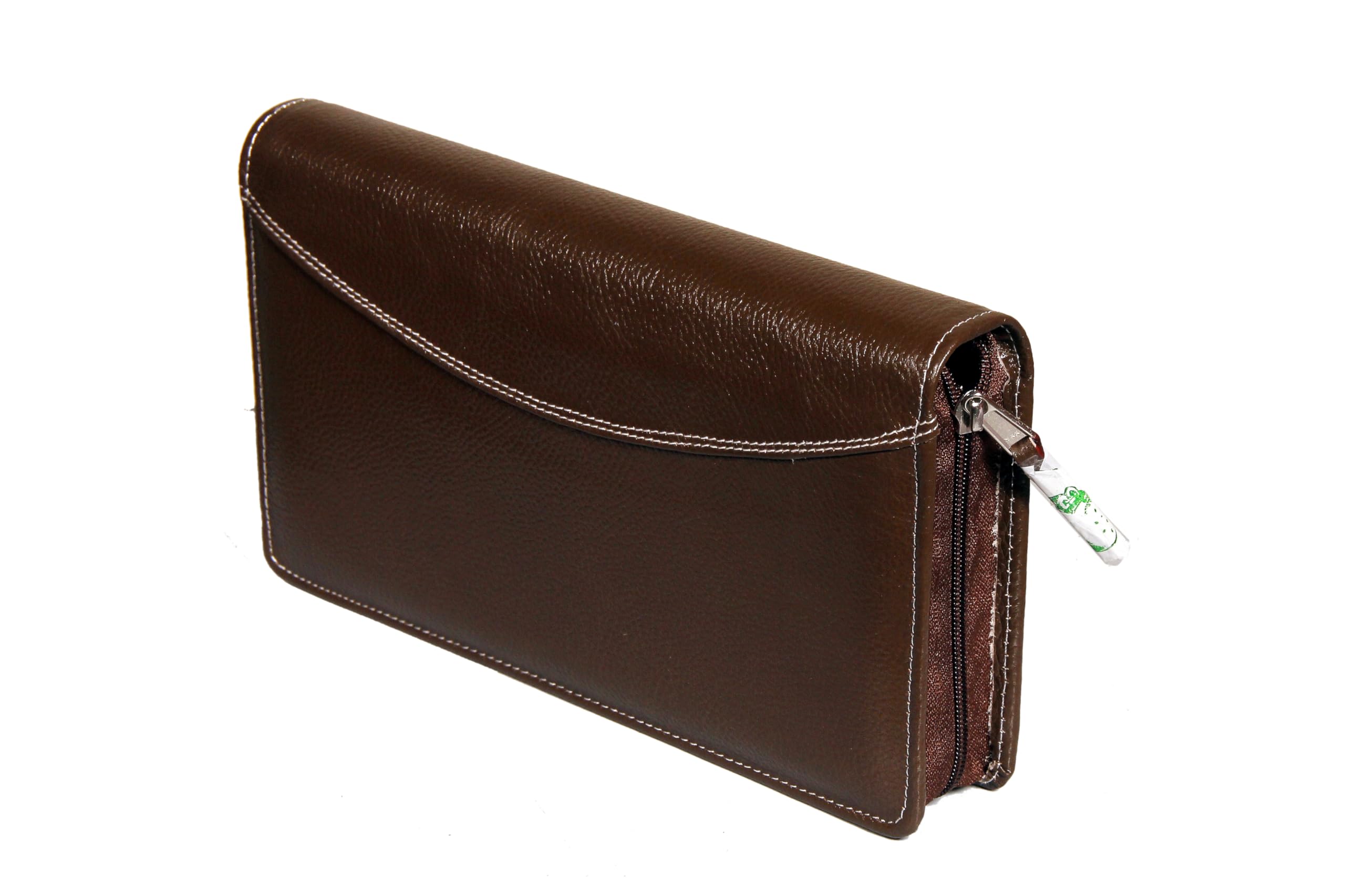 Sukeshcraft Multiple Cheque Book Holder | Original Leather Holds Upto 8 Cheque Books, Locker Key Hook Matching Zipper (Leather, Chocolate Brown) (B0D6GNJWFP) Amazon Price History, Amazon Price Tracker