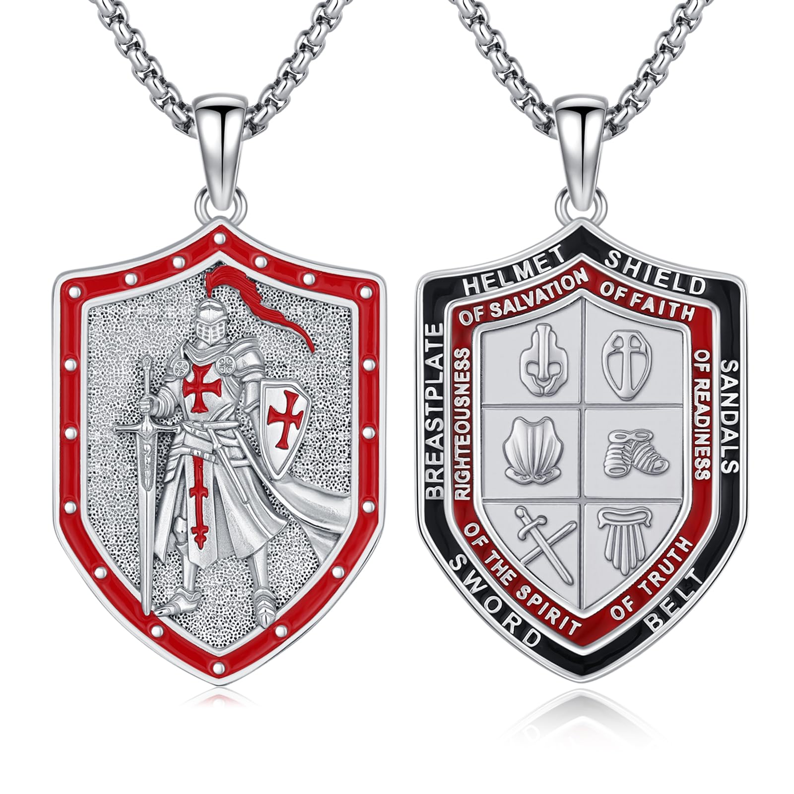 Silver/14K Gold Patron Saint Medal Amulet Necklace for Men Women