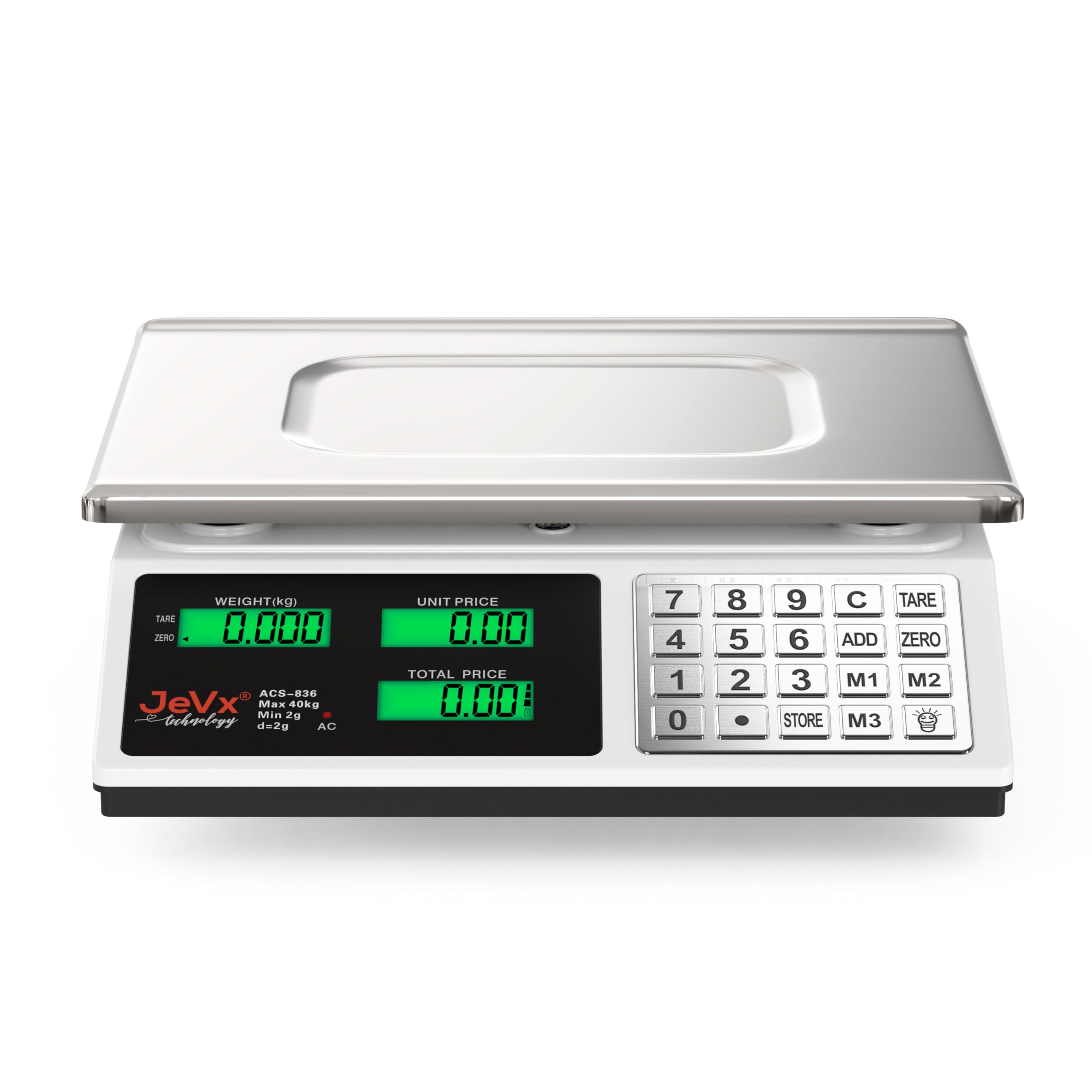 JEVX Basculas Comerciales - Balanza Digital Profesional | Bascula Digital Comercial - Bascula industrial - Balança - Balanza Comercial - ALTA PRECISION DE 2g, con Cable y Bateria
