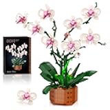 Orchid Building Blocks Set with LED Light – DIY Artificial Flower Kit for Home Decoration, for Adults and Kids 6-14,Ideal for Birthdays,Special Occasions,729-Piece，Mother 's Day Gift Ideas