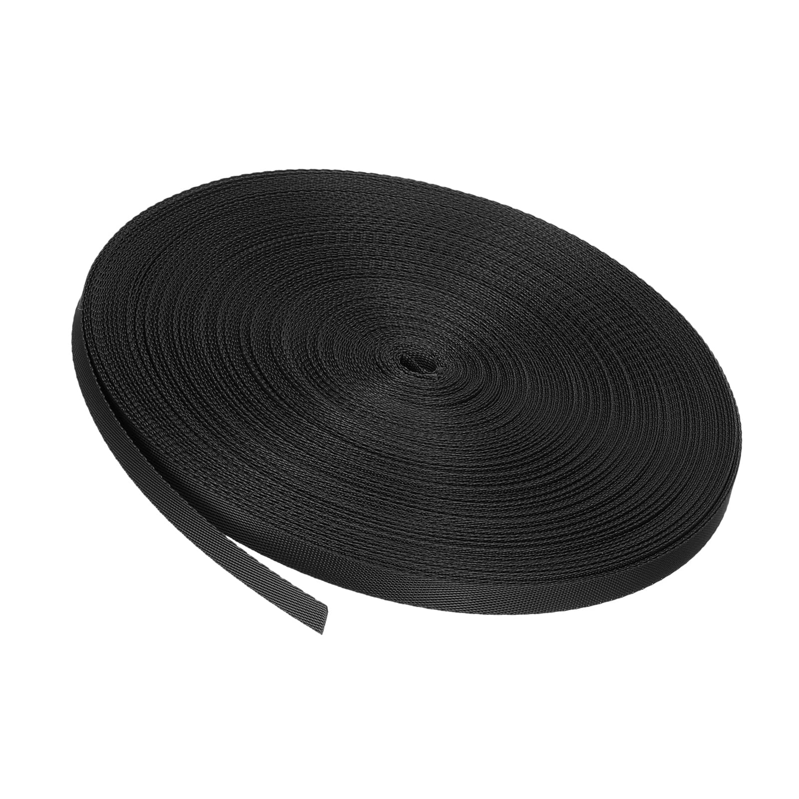 Unifizz Flat Nylon Webbing Strap – 1 Inch x 20 Yards Black, Abrasion-Resistant for Pet Leashes, Bag Handles, Furniture Repair & Garden Ties