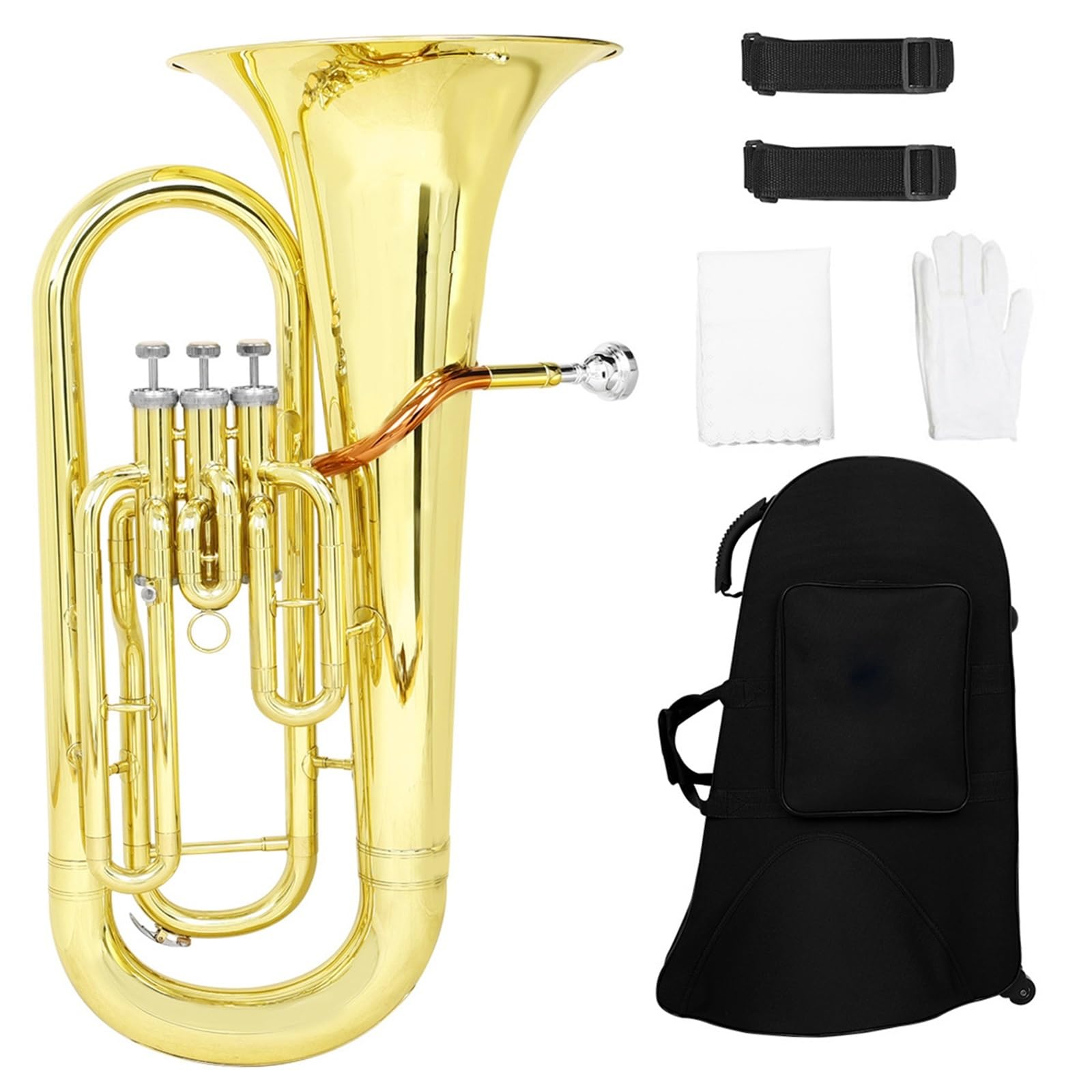Eufonium Euphonium Bb Tone Mosiężne Trzy Zawory Profesjonalne Instrumenty Muzyczne Dla Początkujących