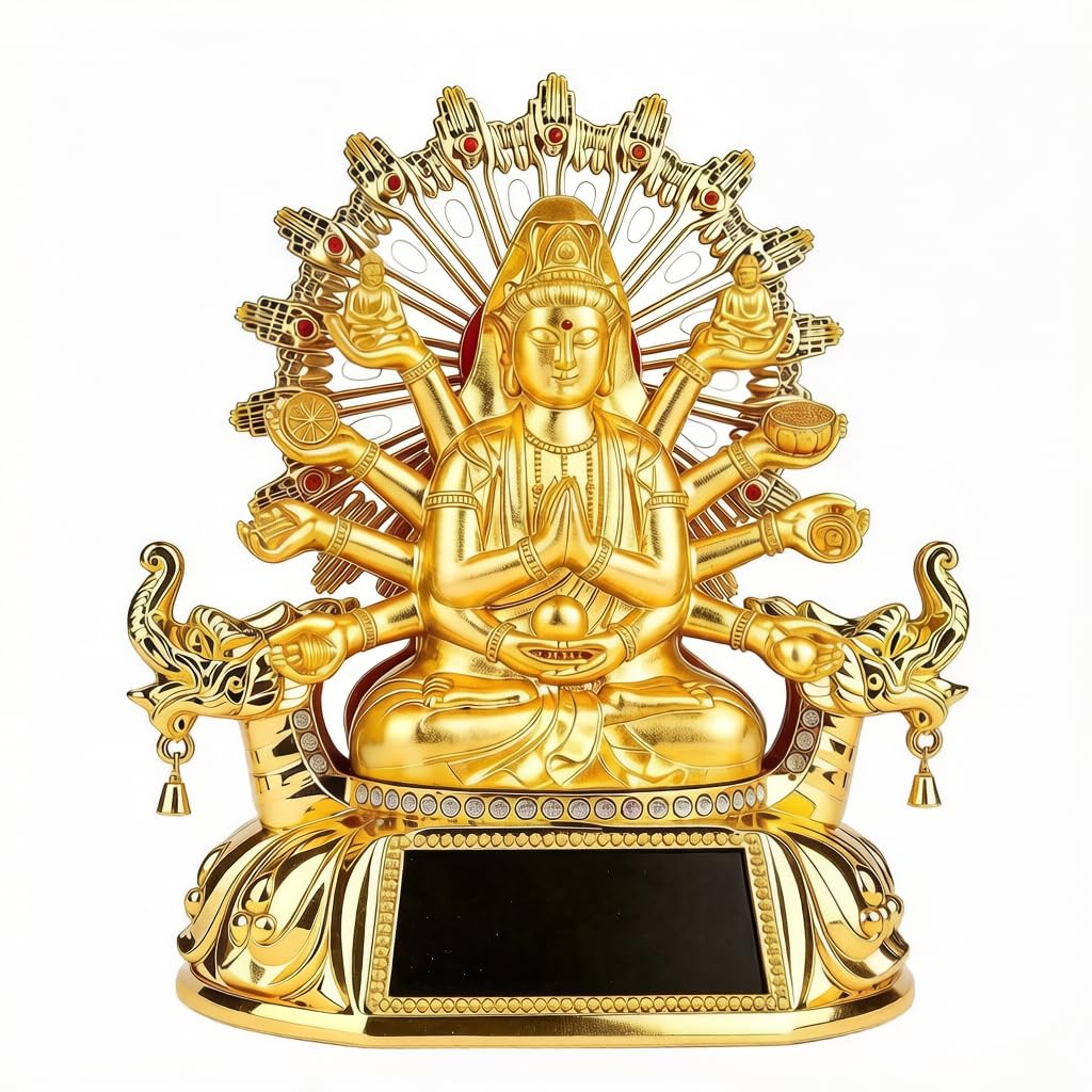 Figurine de Bouddha solaire pour voiture et décoration de maison zen