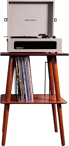 Miniatura 5 de Crosley Manchester Record Player Stand, Media Console with Vinyl Storage, Modern Home Organizer, Paprika Pimentón,Negro -,Blanco,Acorn